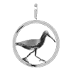 14k White Gold Sandpiper 3D Pendant