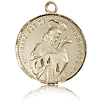 14kt Yellow Gold 7/8in St Francis Medal