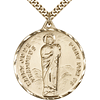 Gold Filled 1 1/4in St Jude Medal & 24in Chain