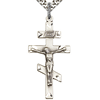 Sterling Silver 1 3/8in St Andrew Crucifix & 24in Chain