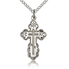 Sterling Silver 7/8in Orthodox Cross & 18in Chain