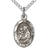 Sterling Silver 1/2in St Anthony Charm & 18in Chain