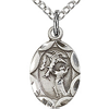 Sterling Silver 1/2in St Francis Charm & 18in Chain
