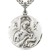Sterling Silver 7/8in Lady of Perpetual Help Medal & 24in Chain