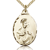 Gold Filled 7/8in Scapular Medal & 18in Chain