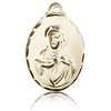 14k Yellow Gold Scapular Medal 7/8in