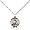 Sterling Silver 5/8in Gerard Medal Charm & 18in Chain