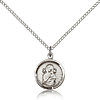 Sterling Silver 5/8in Lady of Perpetual Help Medal Charm & 18in Chain