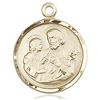 14k Yellow Gold Round St Joseph Medal 1/2in