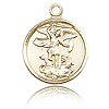 14kt Yellow Gold 5/8in St Michael Medal