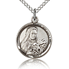 Sterling Silver 5/8in Theresa Medal Charm & 18in Chain