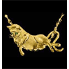 14k Yellow Gold Cat Lounge Pendant with Emerald Eyes