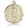 14k Yellow Gold 7/8in Round St Jude Medal