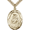 Gold Filled 1in St Anthony Medal & 24in Chain