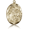 14k Yellow Gold 1in St Joseph Medal with Scalloped Edge