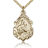 Gold Filled 3/4in St Gerard Medal & 18in Chain