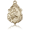 14k Yellow Gold St Gerard Shield Medal 3/4in