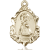 14kt Yellow Gold 3/4in Ornate Infant of Prague Medal