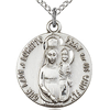 Sterling Silver 3/4in Round Lady of Loretto Medal & 18in Chain