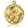14k Yellow Gold 1in Round St Dorothy Medal