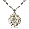 Sterling Silver 1in Round St Dorothy Medal & 24in Chain
