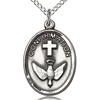 Sterling Silver 3/4in Confirmation Medal & 18in Chain
