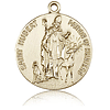 14kt Yellow Gold 7/8in St Hubert Medal
