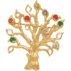 with 6 stones in yellow gold