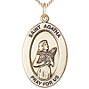Gold Filled 7/8in St Agatha Medal with 18in Chain