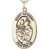 Gold Filled 7/8in St Anthony Medal with 18in Chain