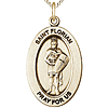 Gold Filled 7/8in St Florian Medal with 18in Chain