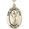Gold Filled 7/8in St Francis Medal with 18in Chain