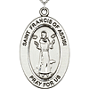 Sterling Silver 7/8in St Francis Medal with 18in Chain