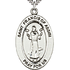 Sterling Silver 7/8in St Francis Medal with 24in Chain