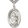 Sterling Silver 7/8in St Peter Medal with 24in Chain
