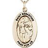 Gold Filled 7/8in St Sebastian Medal with 18in Chain