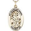 Gold Filled 7/8in My Guardian Angel Medal with 18in Chain