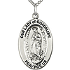 Sterling Silver 7/8in Our Lady of Guadalupe Medal with 18in Chain