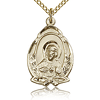 Gold Filled 3/4in Scapular Shield Medal & 18in Chain