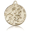 14kt Yellow Gold 7/8in St Anthony Medal