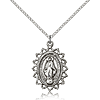 Sterling Silver 1in Miraculous Medal & 18in Chain