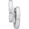 14kt White Gold Hinged Hoop Earrings with .07 ct tw Diamond Accents