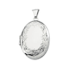 Sterling Silver Oval Locket with Floral Border 1in