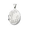 Sterling Silver Oval Locket with Flowers 3/4in