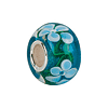 Kera Blue Turquoise Flower Glass Bead