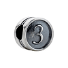 Sterling Silver Kera Numeral 3 Cylinder Bead