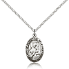 Sterling Silver Antiqued Lady of Perpetual Help Medal Necklace