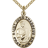 Gold Filled 3/4in Antiqued St Jude Medal & 18in Chain