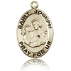14kt Yellow Gold 3/4in St Joseph Medal with Antiqued Letters