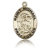 14kt Yellow Gold 3/4in St Michael Medal